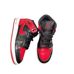 Kids‎ Air Jordan 1 Mid Black Red Youth Size 4.5Y